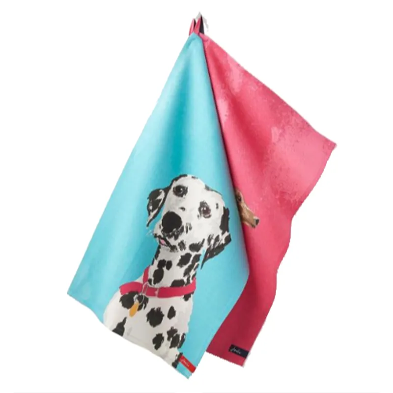 Joules Set Of Two Tea Towels - Breton Dachshund